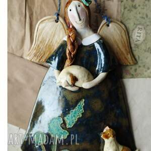 handmade ceramika anioł maxi z 2 jrt II
