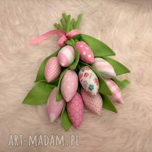 ręcznie zrobione prezent świąteczny tulipany - bukiet bawełnianych tulipanów (10