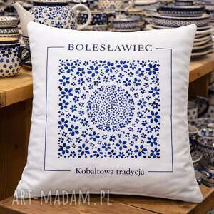 poszewka inspirowana motywami ceramiki bolesławieckiej poduszka podróże etno