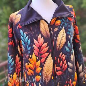 Damska bluza w kolorowe jesienne liście - handmade