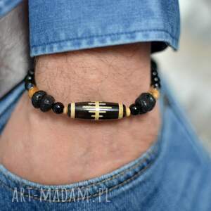 bransoletka ETNOTIQ III agat, lawa, onyks, jaspis