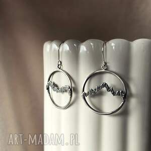 z górami, biżuteria, wiszące kolczyki, góry