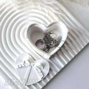 dekoracje szkatułka na biżuterię serce - white, sypialnia