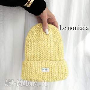 Czapka Lily 100% wełna lemoniada - ręcznie robiona