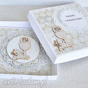 ręcznie robione scrapbooking kartki pamiątka komunii świętej