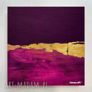 Purpurowy Sen - ręcznie malowany obraz akryl 120x120