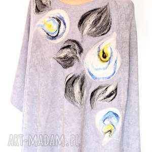 handmade ubrania kiedy zawierucha poncho z szalem, juz nie dmucha