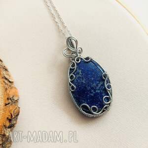 handmade naszyjniki naszyjnik lapis lazuli stal chirurgiczna wisiorek handmade