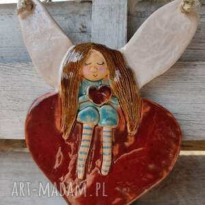 anioł ceramiczny, komunia, opiekun, chrzest, prezent