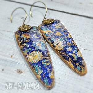 Prezent KOLCZYKI orientalne, decoupage, wiszące