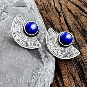 orientalne kolczyki wkrętki z lapisem lazuli