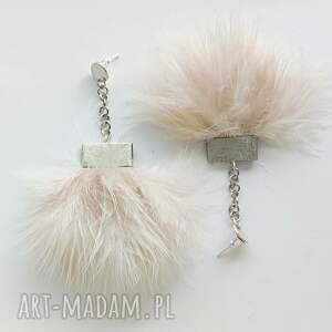 PIÓRKO kolczyki, alpaka, piórka, zmatowione