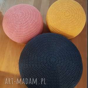 puf na szydełku 70cm średnicy i 35 cm wysoki, pufa, salon, dom