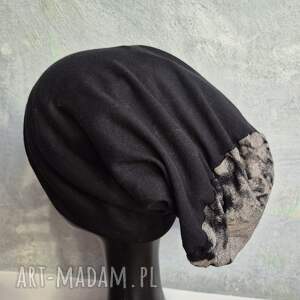 czapka damska smerfetka na podszewce dobra codzienne noszenie, wykonana