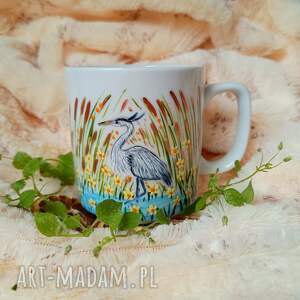 Prezent Czapla w sitowiu ręcznie malowany kubek 270 ml