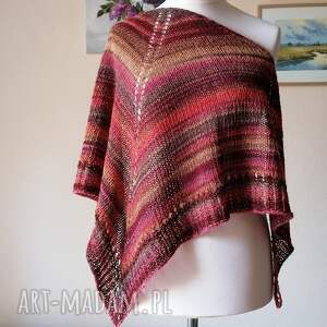dodatki ręcznie na drutach - kolory jesieni 2 miła, lekka, ciepła chusta
