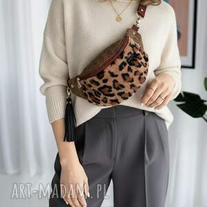 pomysł na prezent Nerka z eko futra w Panterkę w rozmiarze M