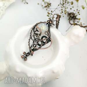 white - naszyjnik romantyczny boho biżuteria miedzi, wire