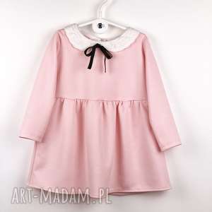 sukieneczka z aksamitką pudrowy roz - noeli dla dziecka ubranka