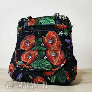 plecak torba listonoszka - maki, kwiaty, kolibry, prezent, święta
