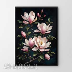 plakaty plakat botaniczny kwiaty magnolia kobiecy - format a4