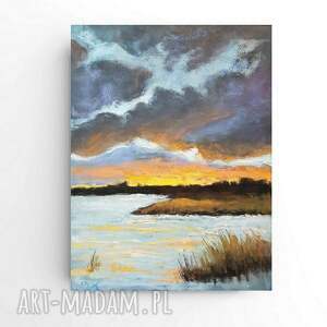 pejzaż zimowy - praca formatu 24/18 cm, pastele suche, zima