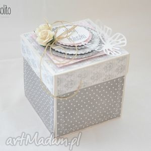 ręczne wykonanie scrapbooking kartki kartka pudełko exploding box