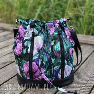 plecak worek torba - piwonie, hobo, sack, peonie, prezent