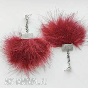 piórko kolczyki srebro, alpaka, święta