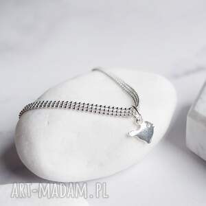 minimalistyczna bransoletka srebrna z ptaszkiem, bransoletka, ptaszek