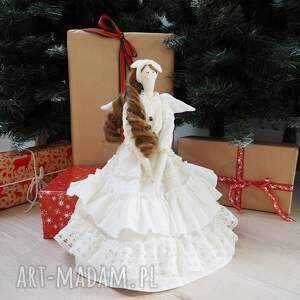 ręcznie robione prezent pod choinkę anioł świąteczna lalka