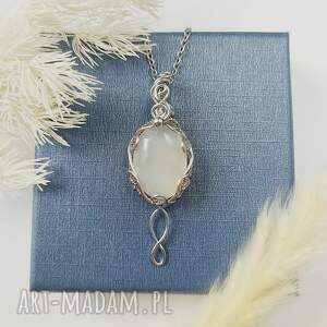 Prezent Naszyjnik Chalcedon Vilya stal chirurgiczna wisiorek