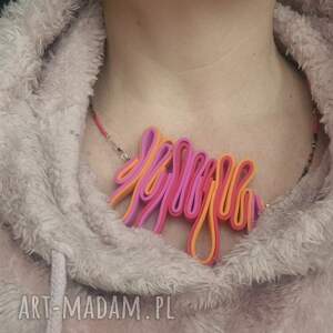 naszyjnik uniwersalny różowo - pomarańczowy piękny boks g1 nasz fo