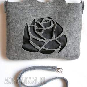 handmade torebki róża czarna XL