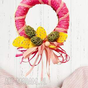 dekoracje wielkanocne wianek wielkanocny różowy ogród - róż i sielskie detale