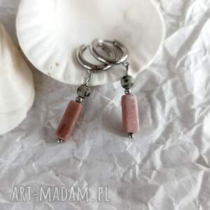 kolczyki z rodolitem biżuteria na prezent, damska niej, modna