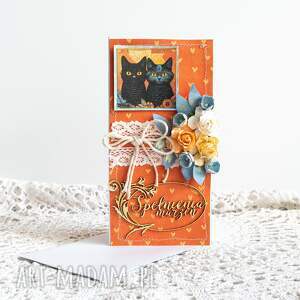 handmade scrapbooking kartki kartka z kotami - spełnienia marzeń