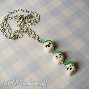 handmade naszyjniki kawaii naszyjnik - uśmiechnięte tofu