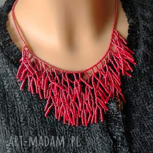 Patyczaki Czerwone 23.61, naszyjnik - koralikow