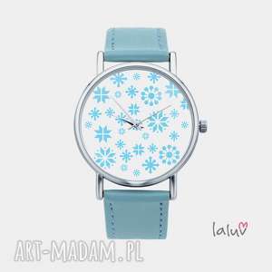 laluv zegarek z grafiką płatki śniegu, zima, mróz, święta, prezent