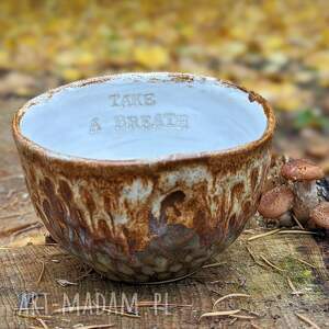 handmade ceramika take a breath, ręcznie robiona czarka ceramiczna