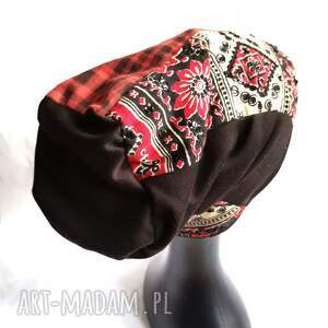handmade czapki czapka we wzory smerfetka na podszewce uniwersalna, rozmiar M, box p1