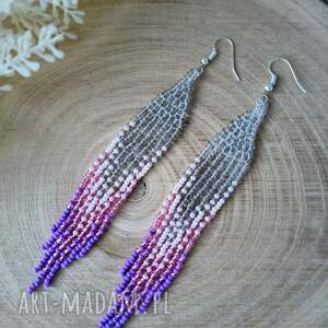 Kolczyki indiańskie z koralików w pastelowych kolorach