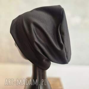 Czapka czarna uniseks na podszewce damsko męska box A1 dobra