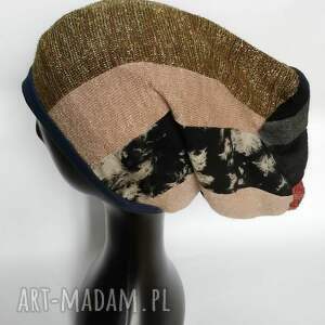 handmade czapki czapka damska patchworkowa na podszewce uniwersalna box 44
