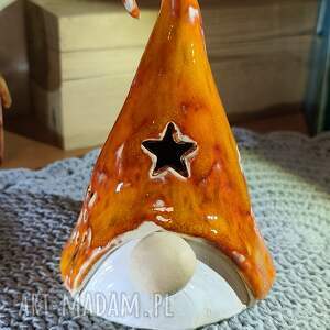 upominek na święta krasnal ceramiczny lampion 17, bożenarodzenie