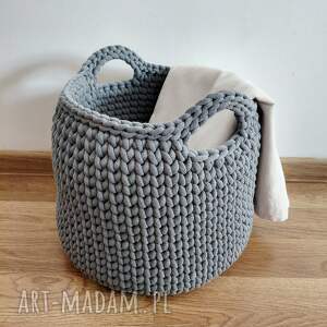 kosz z grubego sznurka bawełnianego, przechowywanie koszyk, dodatki do wnętrz