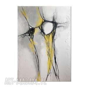 neuron x, abstrakcja, nowoczesny obraz ręcznie malowany