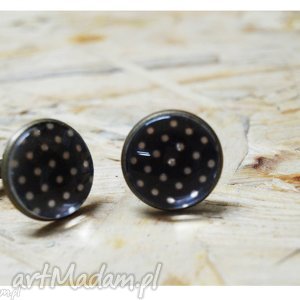 kropkowe spinki do mankietów