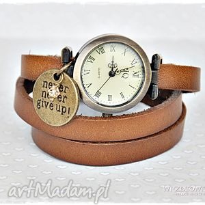 ręcznie zrobione zegarki zegarek motywujący skórzany